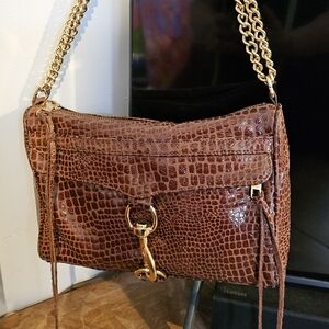Rebecca Minkoff O.G. best-seller. Brown Crocodile-Embossed LARGE Leather M.A.C.